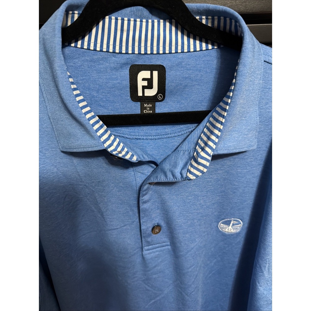 FootJoy FJ Golf Polo Shirt Blue‎ Polyester Spandex Men's L